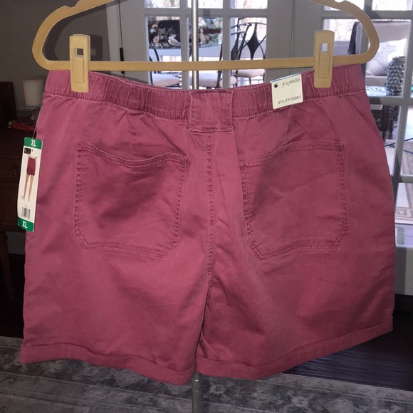 NWT GV Gloria Vanderbilt Women's Utility Shorts XL Pink - Picture 2 of 8